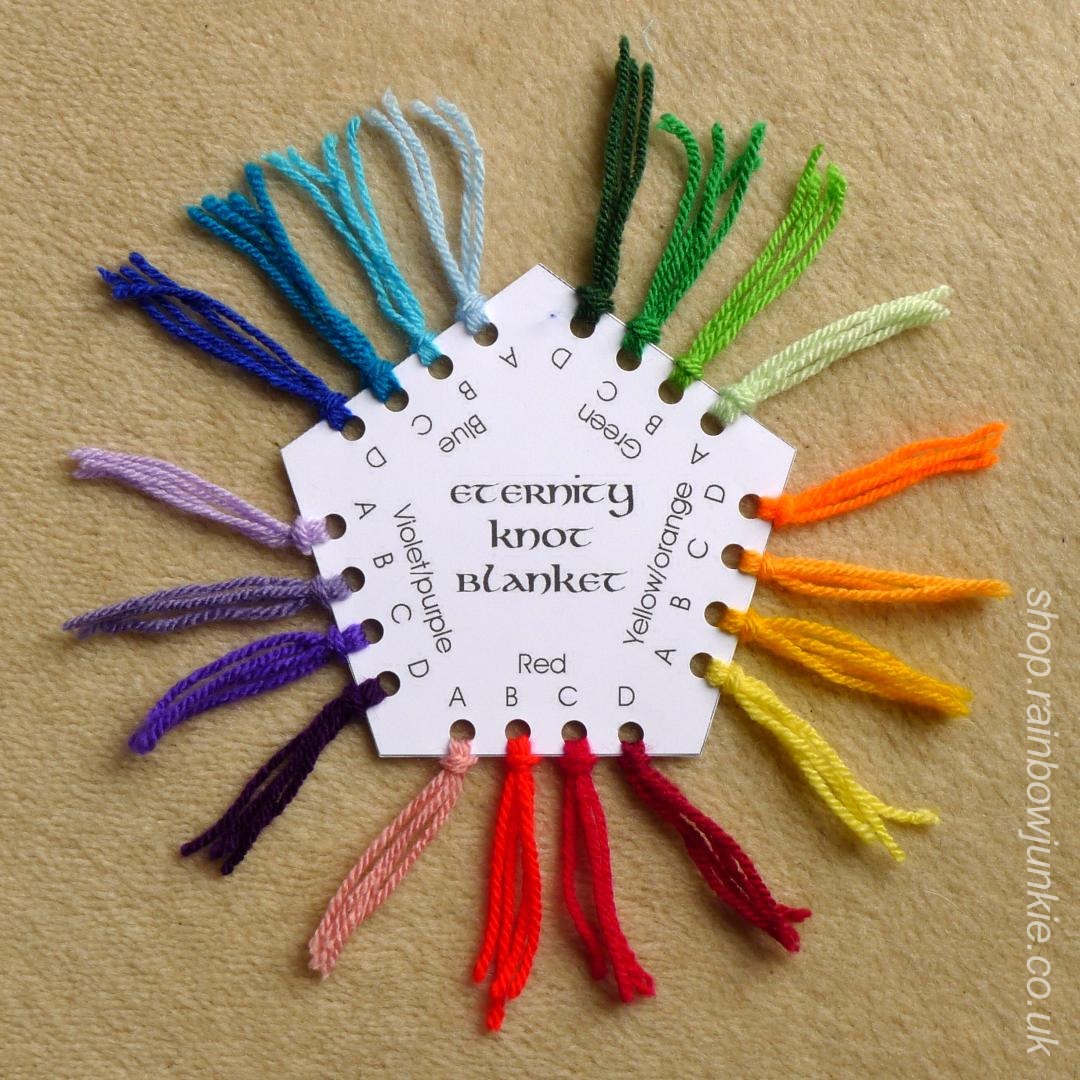 Colour card for holding samples of yarn.