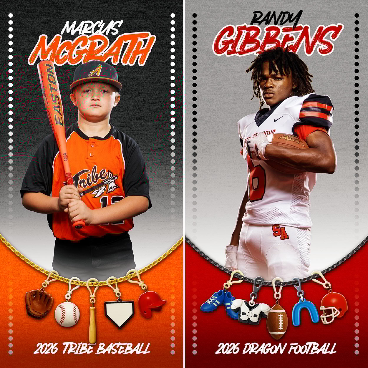 Customizable Digital Background, Photoshop Files, Keychain Charms, Lucky Charms, Photography, Sports, Schools, Athletes, Teams, T&I, Volume Photography, Workflow Tools for Photographers