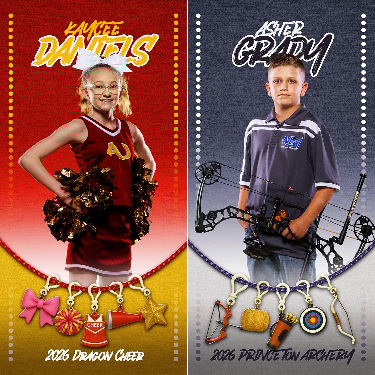 Customizable Digital Background, Photoshop Files, Keychain Charms, Lucky Charms, Photography, Sports, Schools, Athletes, Teams, T&I, Volume Photography, Workflow Tools for Photographers