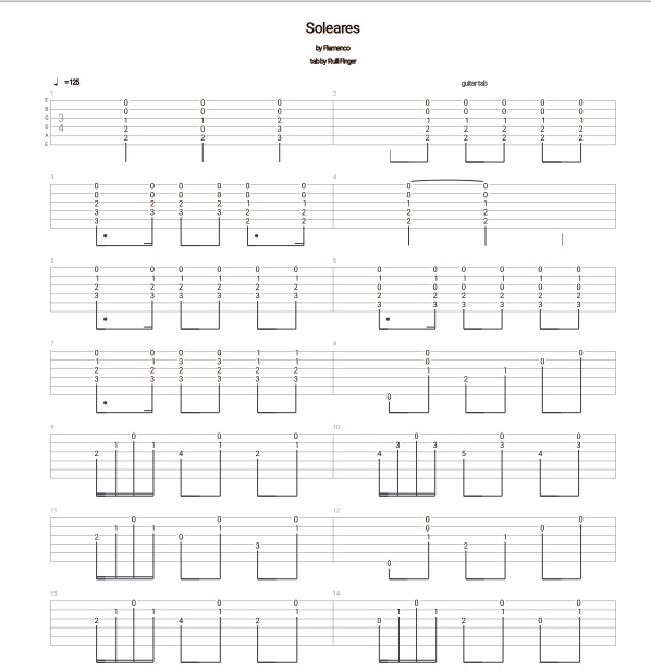 Soleares Flamenco Tabs