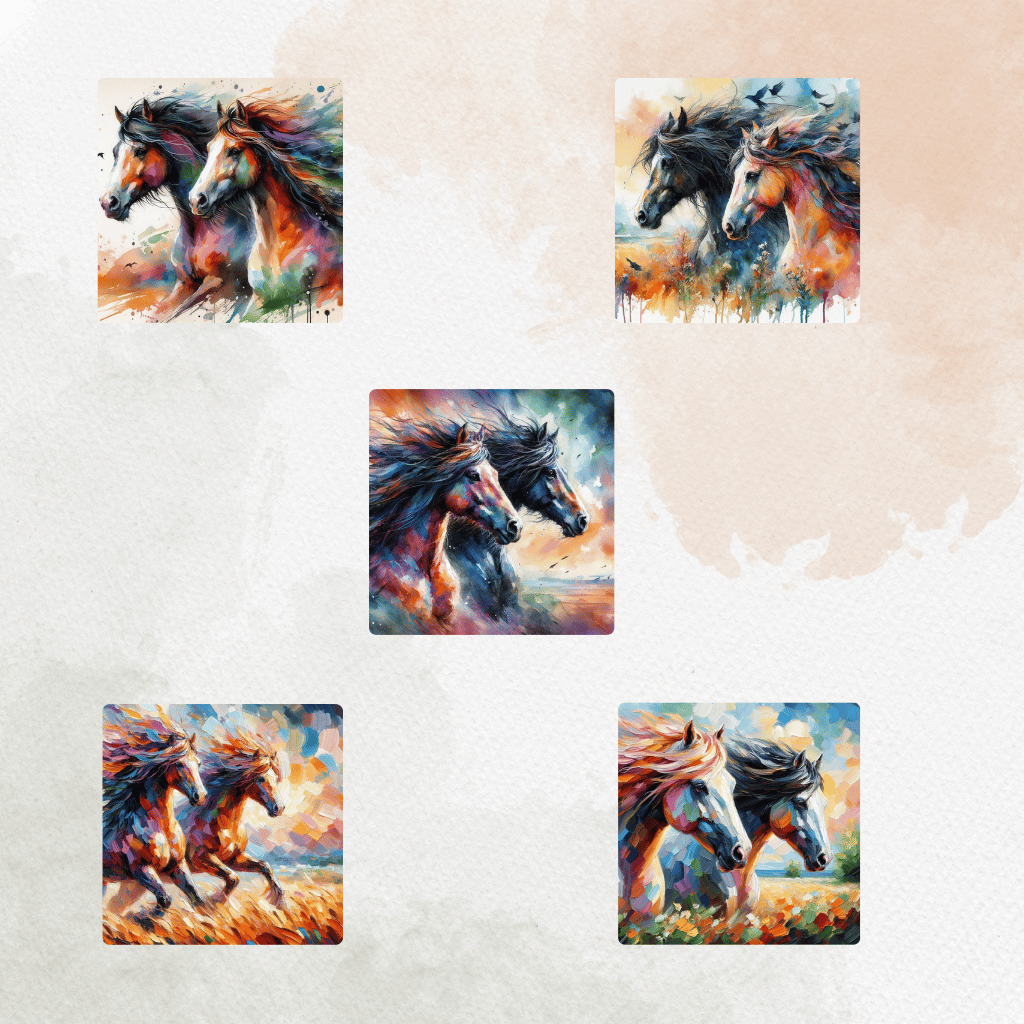Watercolor horses  Elegant horse painting  Artistic horse illustration  Watercolor equestrian art  Dreamy horse artwork  Horse painting soft colors  Misty horse landscape  Horse galloping painting  Fine art horse watercolor  Horse portrait painting  Abstr