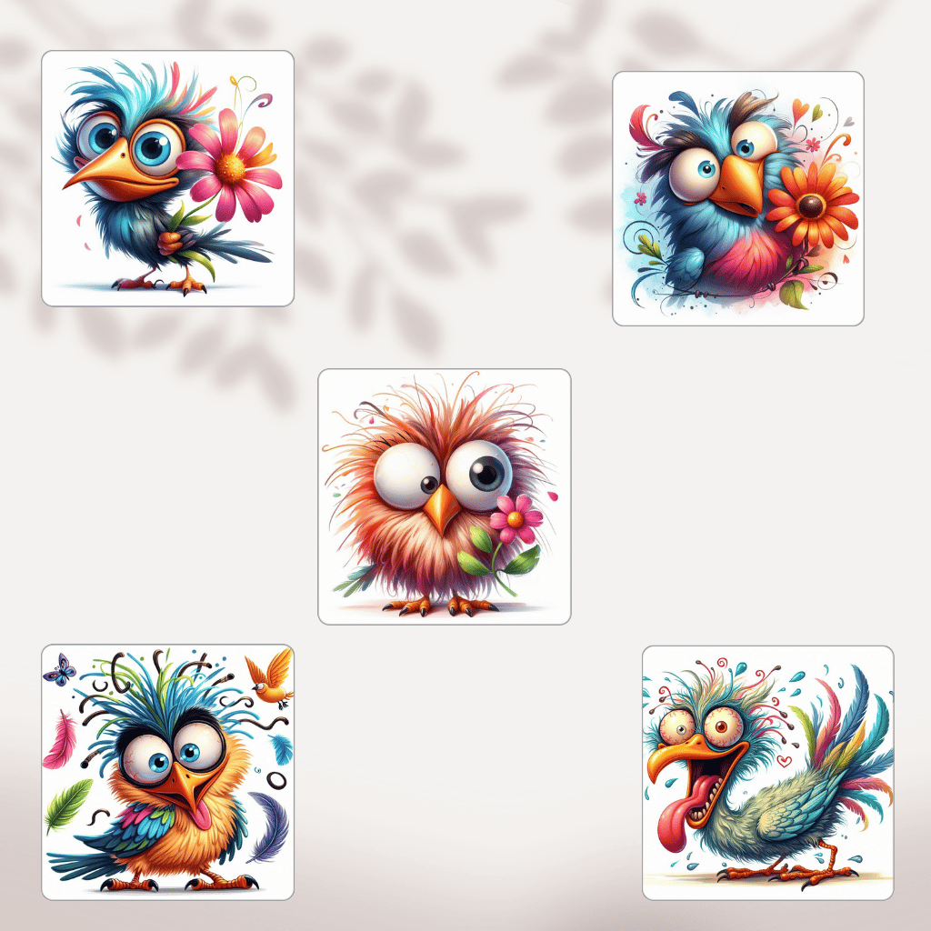Crazy bird cartoon art  Funny wild bird illustration  Hilarious animal character design  Playful bird poster print  Whimsical avian cartoon artwork  Silly bird wall decor  Exaggerated feathered character  Colorful funny bird painting  Quirky animal cartoo