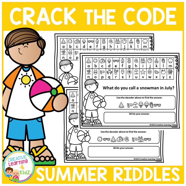 Crack the Code Summer Riddles Secret Code Worksheets for Fun Learning ...