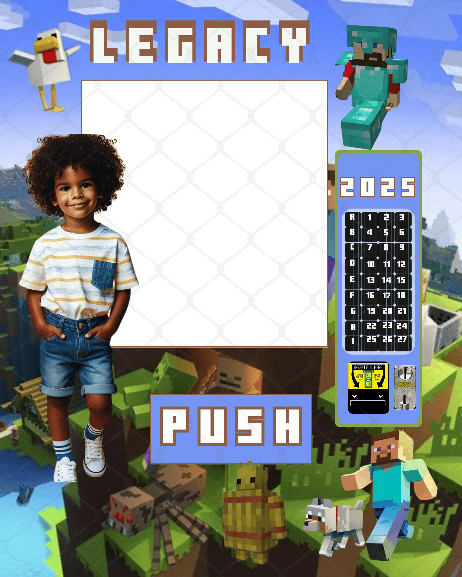 Vip Minecraft Template Editable Minecraft Vending Machine Template | 16x20in | Digital ...