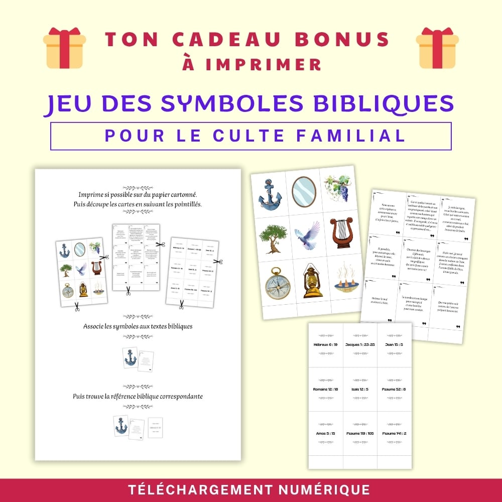 Jeu des symboles bibliques â ActivitĂ© ENFANT FAMILLE pour le culte familial JW