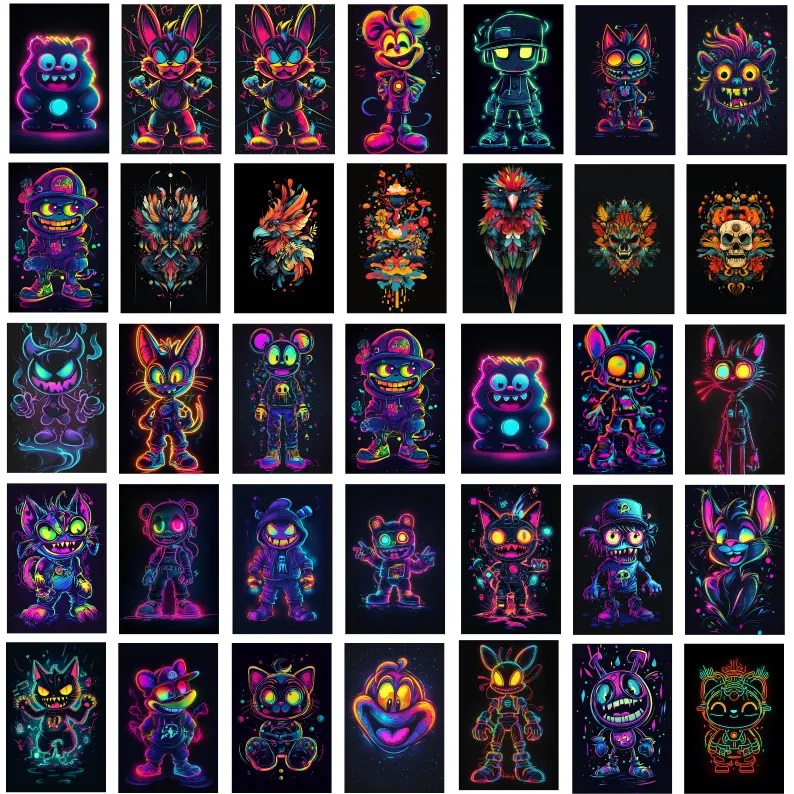 dtf designs png vector neon colorful designs for sublimation tshirt tshirt dtf designs bundle vectors