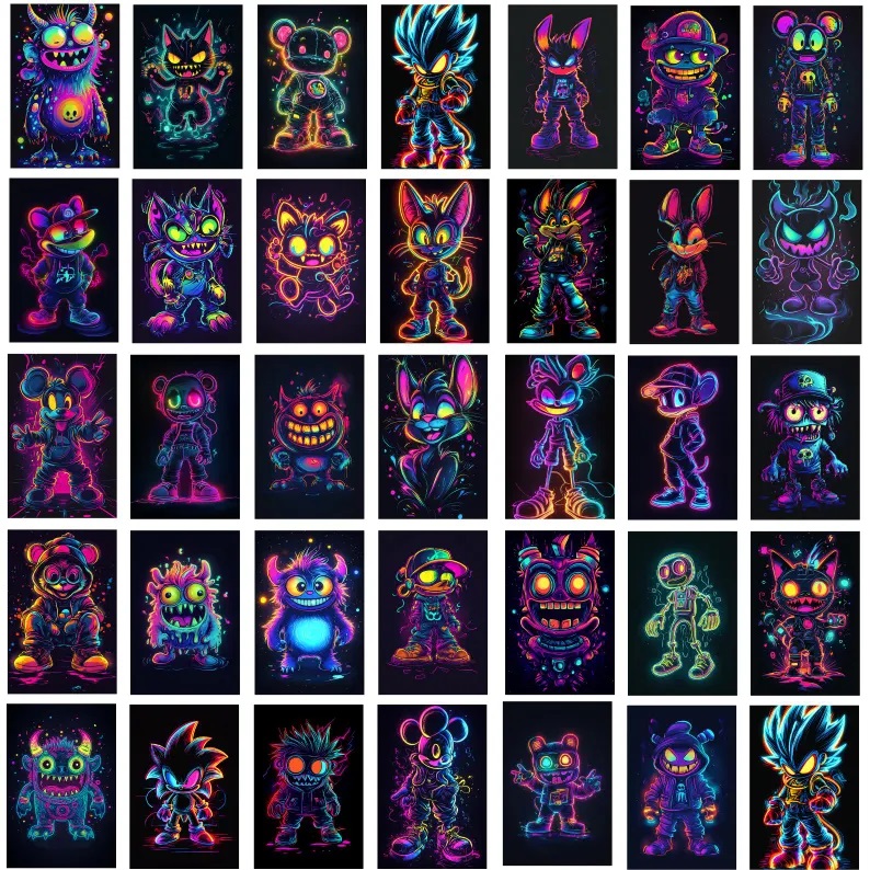 dtf designs png vector neon colorful designs for sublimation tshirt tshirt dtf designs bundle vectors