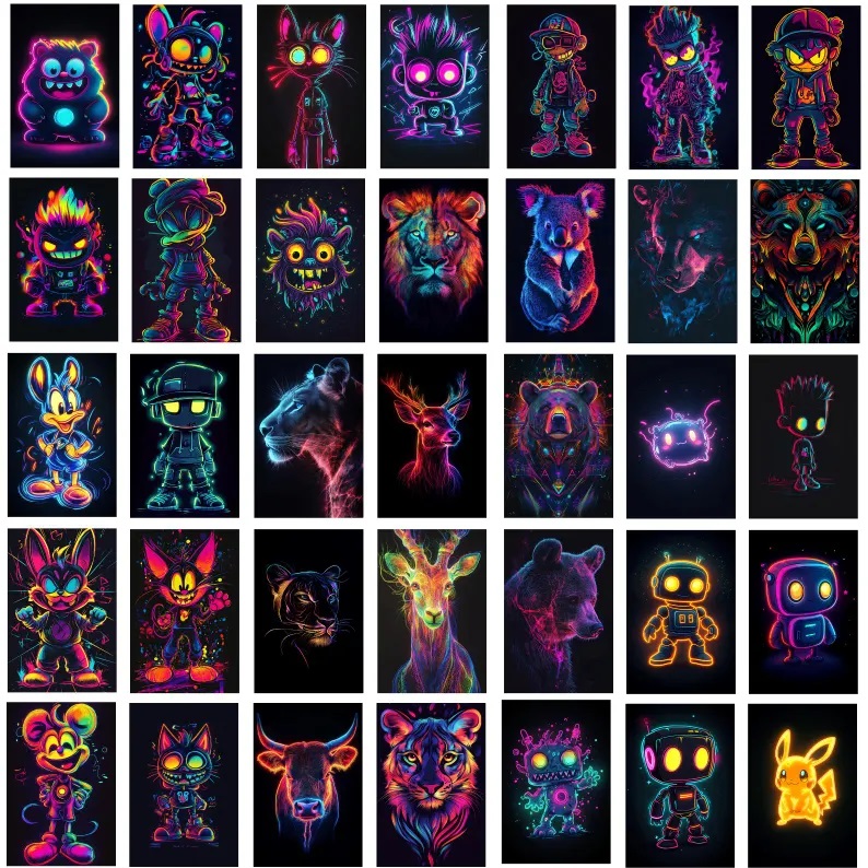 dtf diseños png vector diseños neon coloridos para sublimar camisetas tshirt dtf  designs bundle vectors