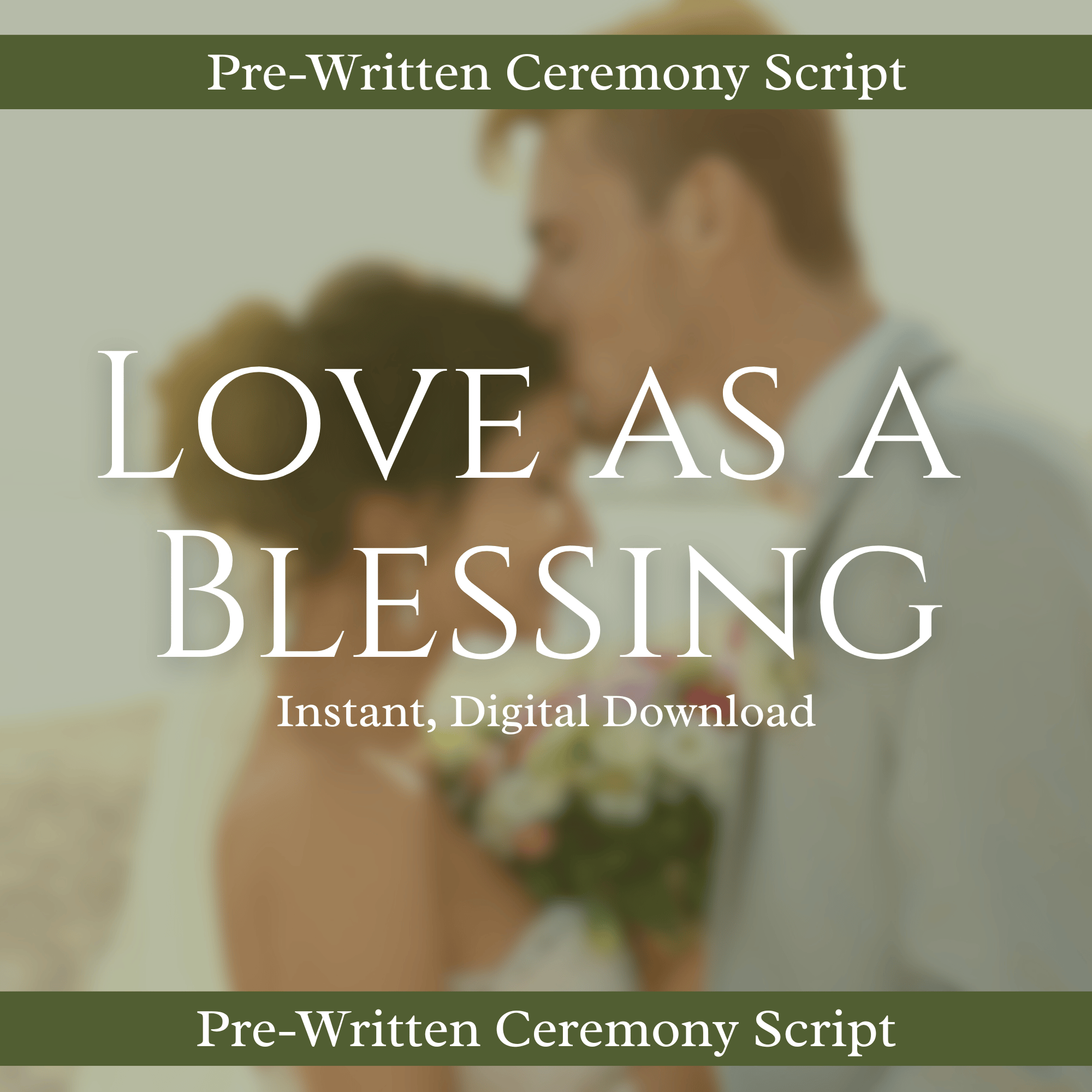 Wedding Ceremony Script - Love as a Blessing | 2 Editable Versions Vow ...