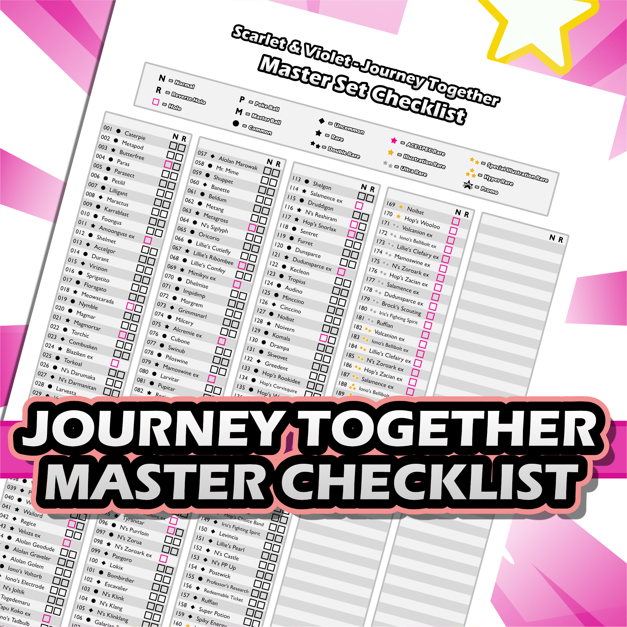 [SV987] JT Master Set Checklist - Payhip