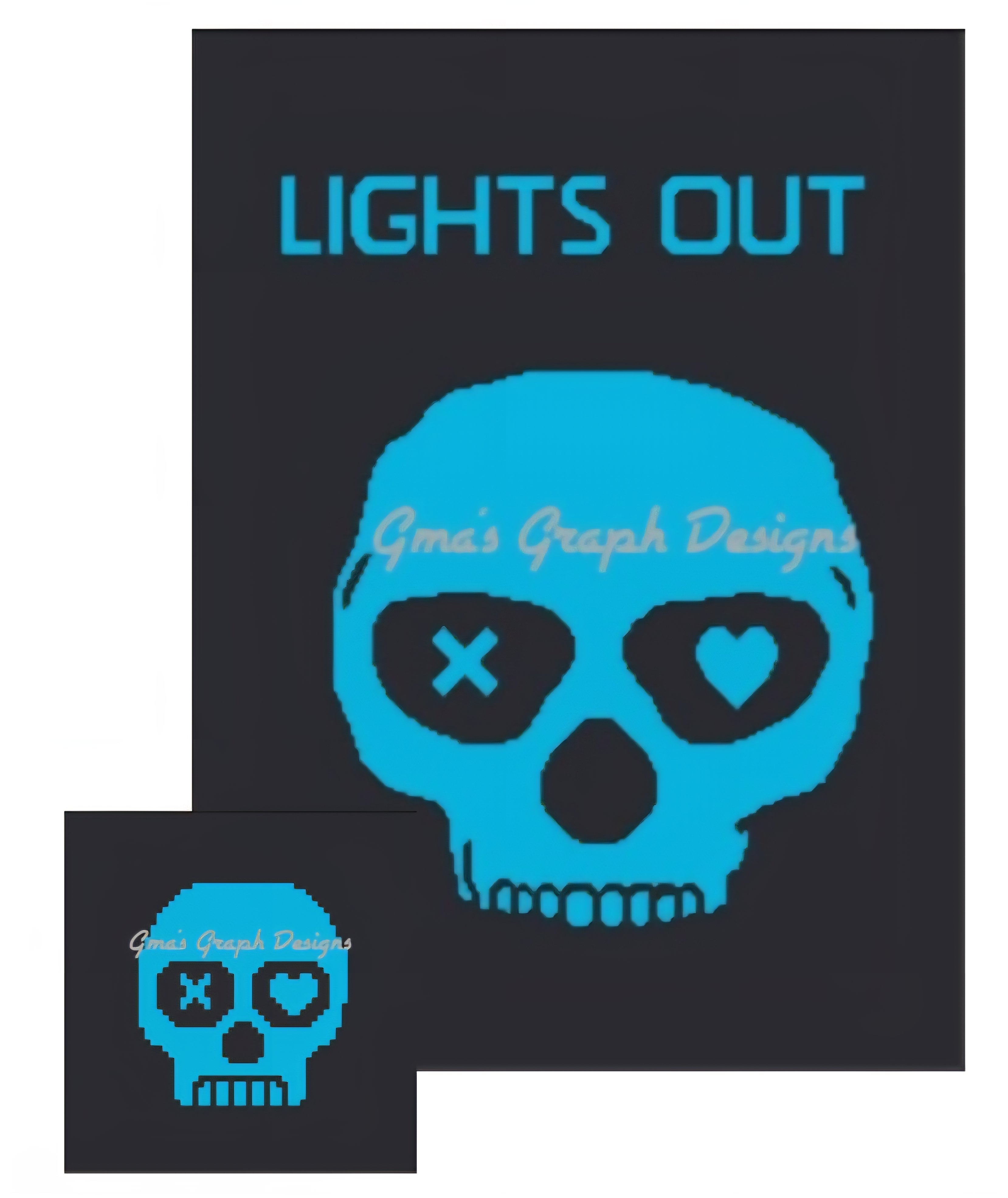 Lights out skull throw and pillow set - Payhip