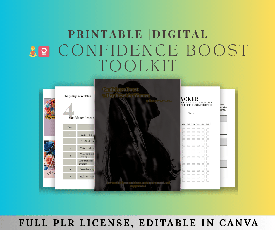 A Mockup of confidence boost toolkit Plr Bundle