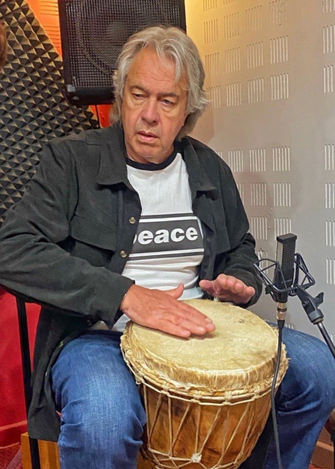 marcus hamilton playing and recording for walk with me single in swanyard music studios retford, raising money for parkinsons uk