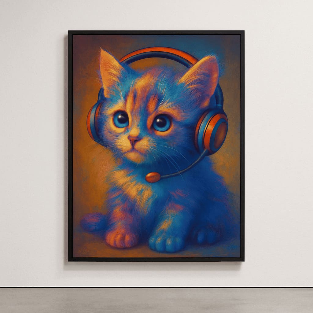 Kitten Headphones: Adorable & Trendy Printable Wall Art! Gallery