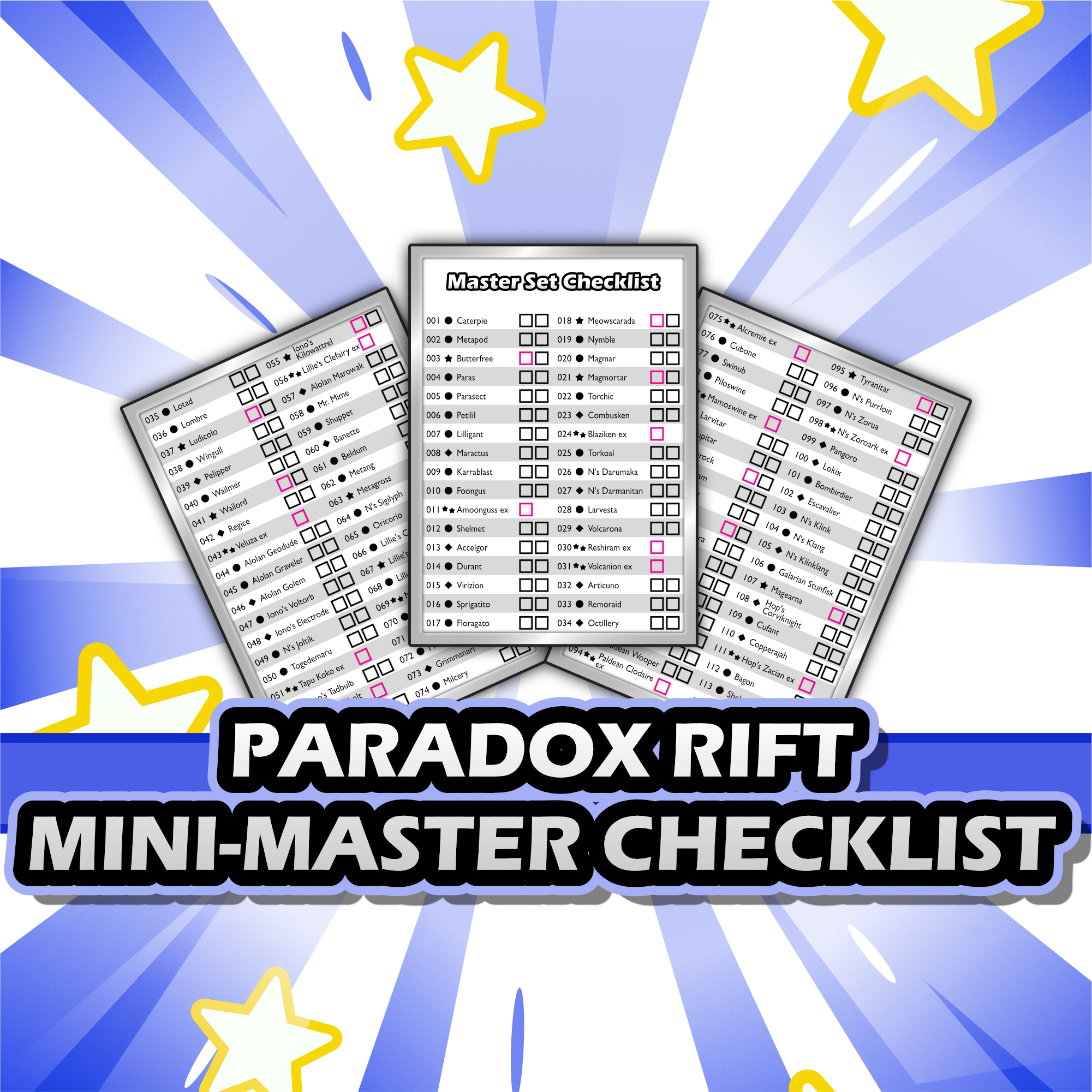 [SV995] Paradox Rift Mini Master Set Checklist - Payhip