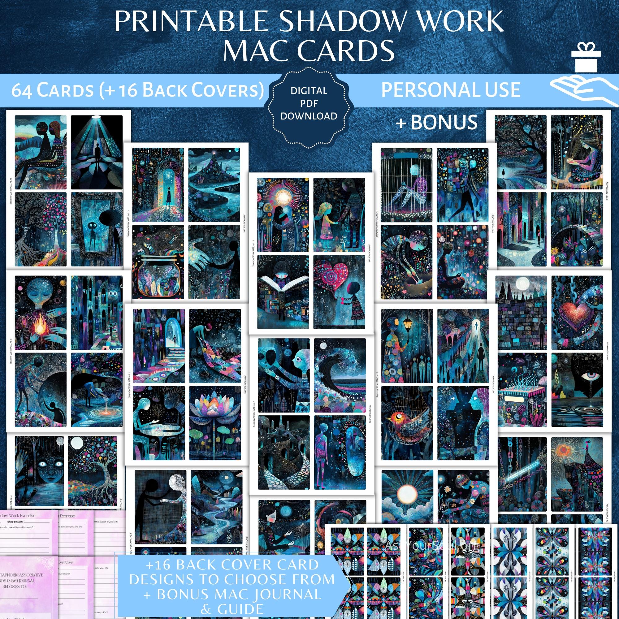 Printable Shadow Work Metaphorical Associative Cards MAC Guide & MAC ...
