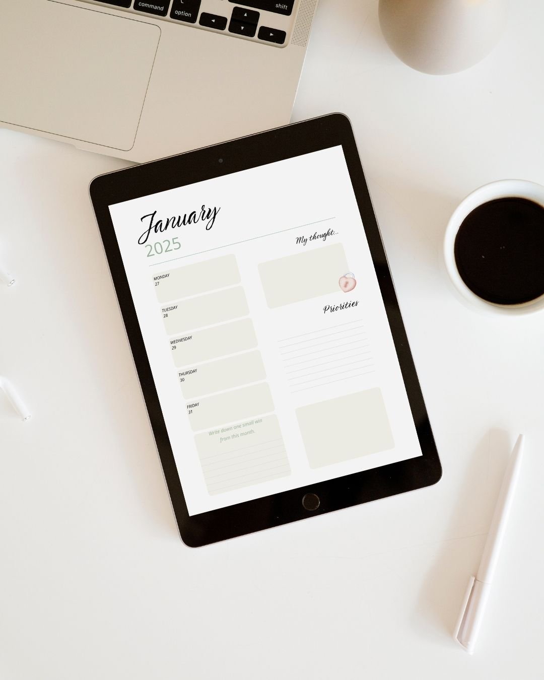 Minimalist Daily Digital Planner – Downloadable PDF Agenda 2025 in ...