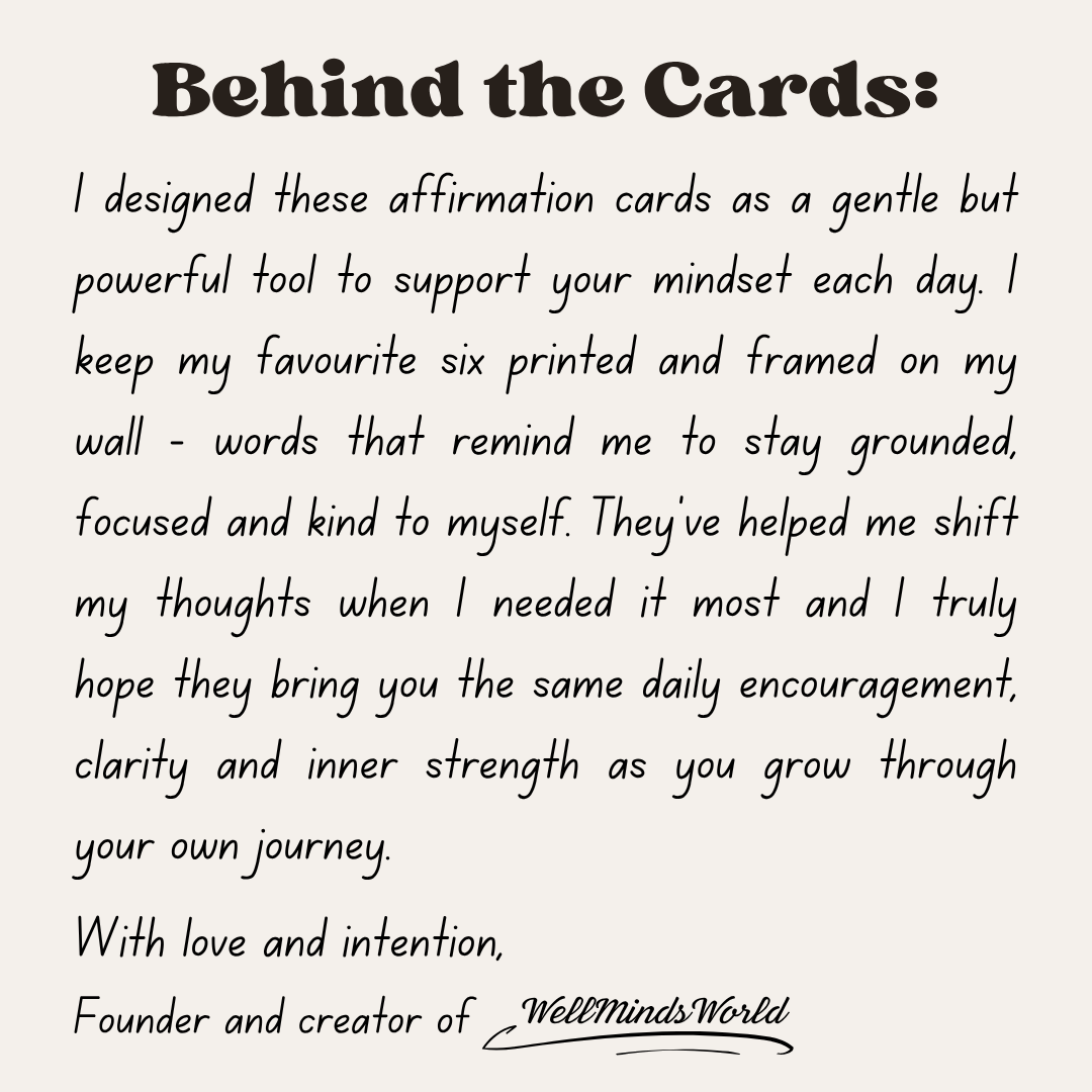 Motivational affirmation deck designed to support mental wellness and emotional balance