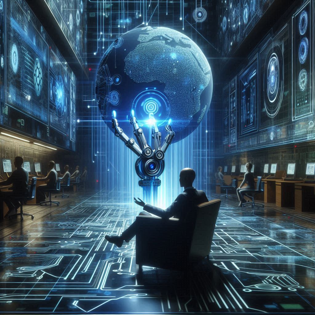 Step into the Future of Data & Insight.  This captivating image visually represents the core of what we offer: a deep dive into the interconnected world of data, technology, and human potential. It depicts a central figure contemplating a glowing global network, with a robotic arm symbolizing precision and advanced capabilities. Surrounding them, luminous data streams and intricate circuits light up a futuristic command center, teeming with individuals actively engaging with information.  This visual embodies the journey you'll embark on with our guides—transforming raw data into profound understanding, mastering the tools to control complex systems, and ultimately, shaping a more informed future. It's about empowering you to be the individual who doesn't just observe the digital world, but actively harnesses its power to tell compelling stories and drive innovation.