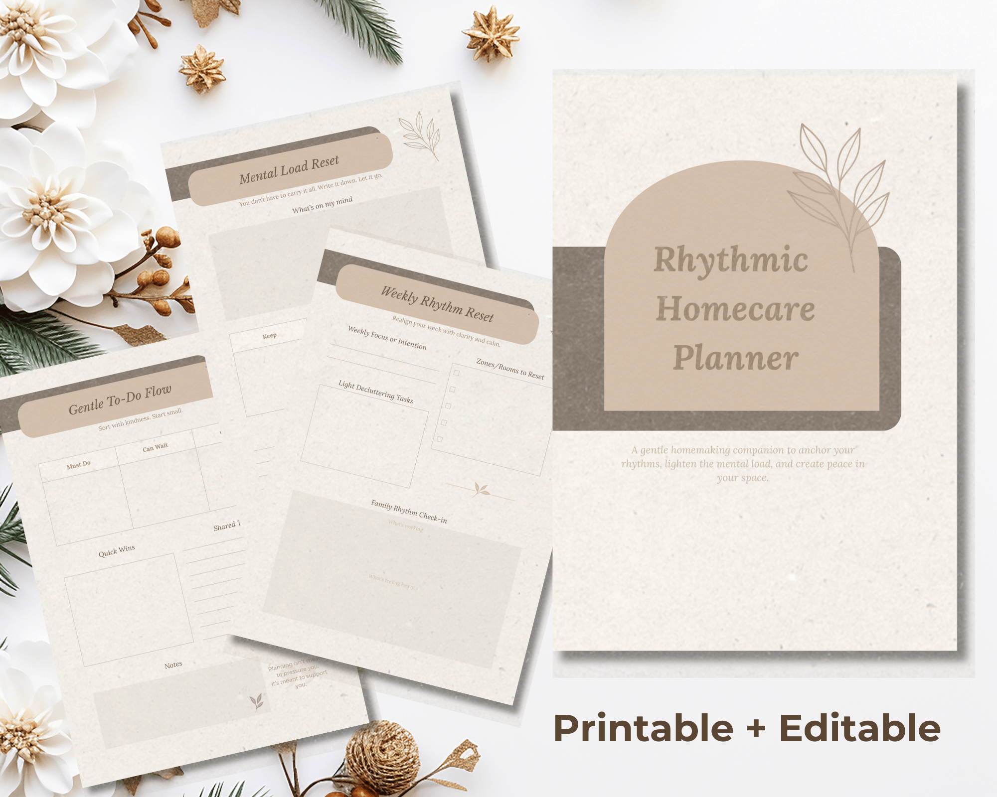 Rhythmic Homecare Planner – A Gentle Homemaking Template Bundle for ...