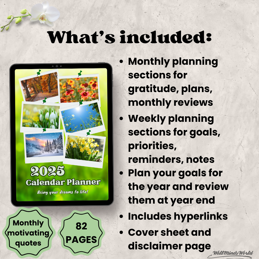 2025 planning pages for personal growth, time blocking, and intentional living