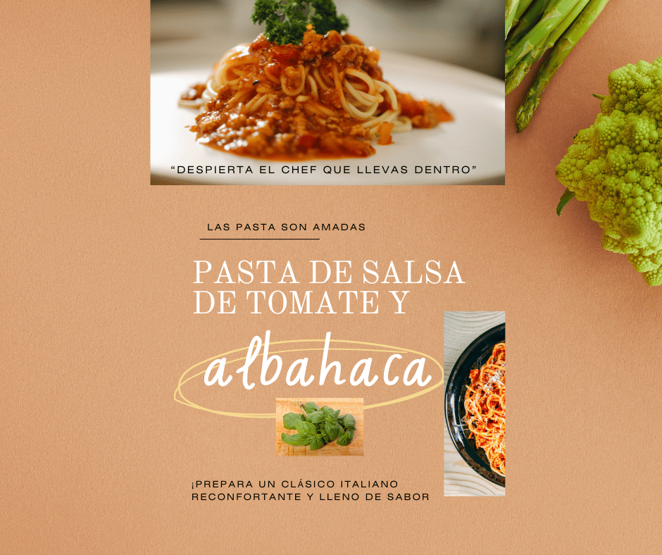 Receta se pasta de Salsa de Tomate y Albahaca