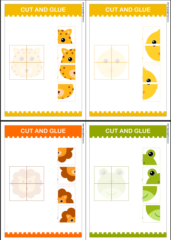 cut and glue, preschool workbook, cut and paste for kids, scissor skills, activity book printable, early learning, fine motor skills, kindergarten worksheets, craft book for toddlers, homeschool activities, busy book pages