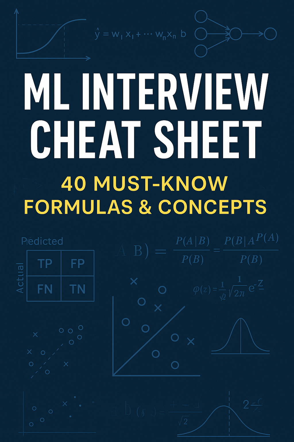 ML Interview Cheat Sheet: 40 Must-Know Formulas & Concepts - Payhip