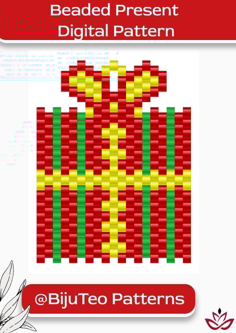 Christmas Present Digital PDF Pattern – Holiday Jewelry Design