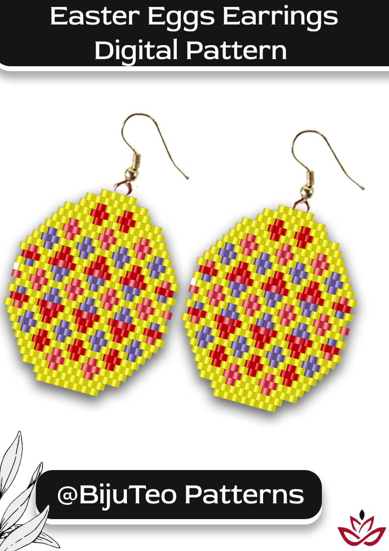 Easter Eggs Earrings Beading PDF Pattern – Festive Jewelry
