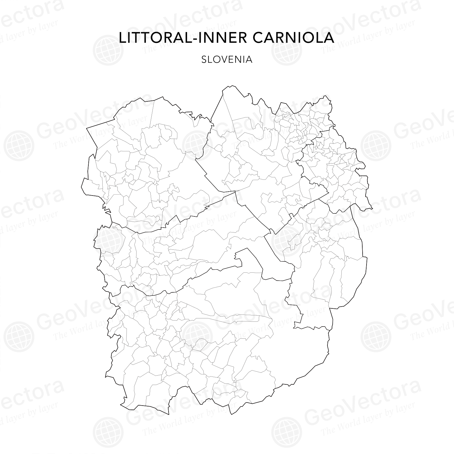 Vector Map of Littoral-Inner Carniola Statistical Region with ...
