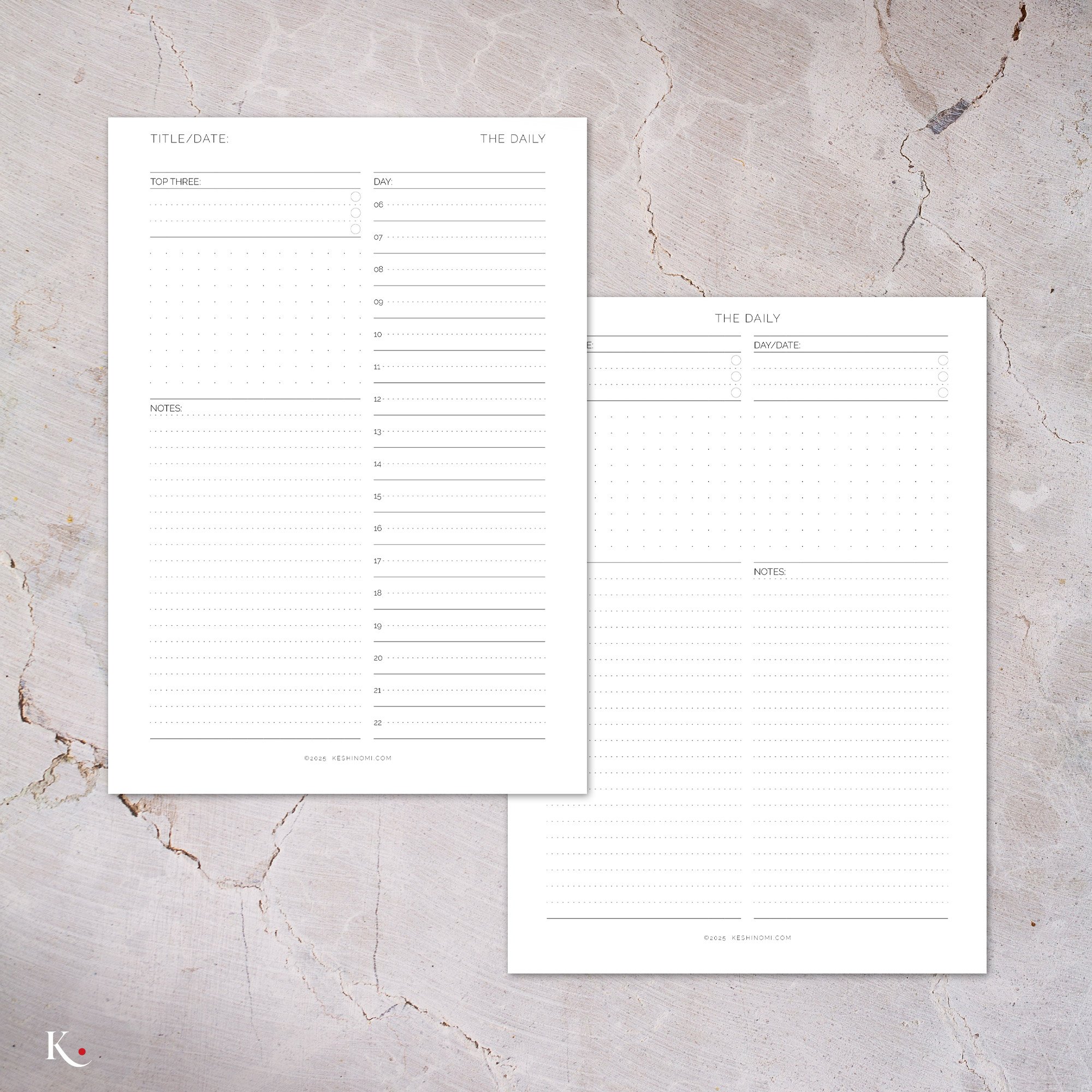 Yearly Log 2026 | Printable A5 Planner Insert