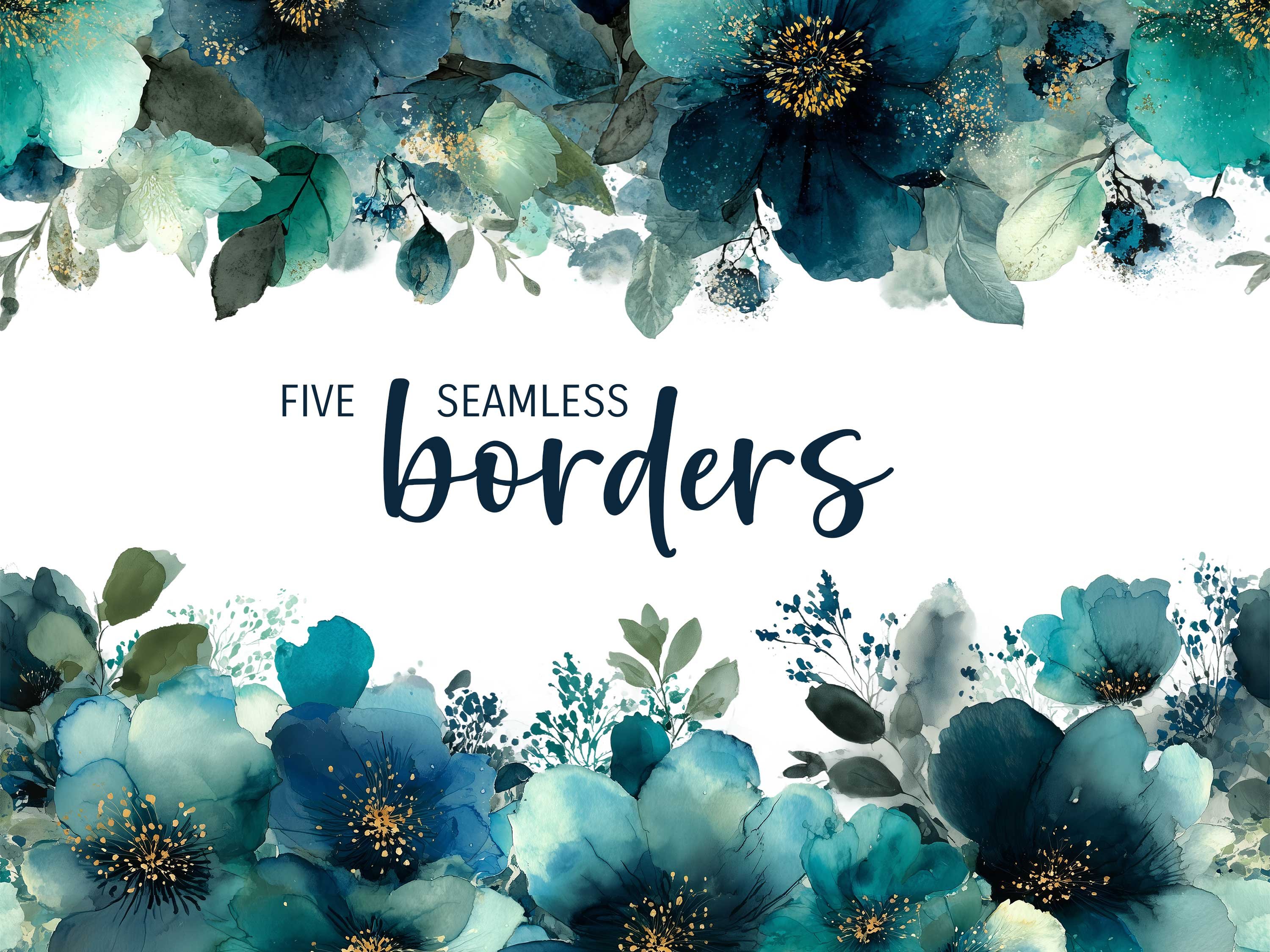 Borderless Borders Blue Cat Printables - Seamless Borders
