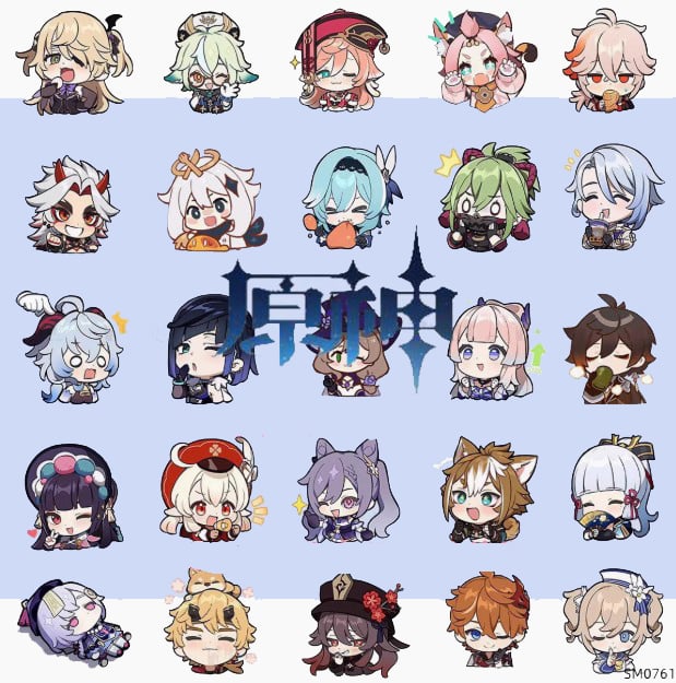 Genshin Impact Chibi Sticker Pack | 496 Cute PNG Files | Digital Download for Planners, Scrapbooks, Crafts