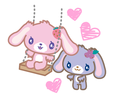 40 PNG Sugar bunnies Cute Bunny Couple PNG Stickers | Kawaii Rabbit Digital Sticker Pack | Pastel Animal Emotions Clipart rabbit bunny