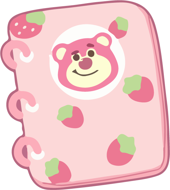 25 Kawaii Baby Lotso Bear PNG Sticker Sheet |Pink Kawaii Strawberry Digital Stickers for Goodnotes, Planner, Scrapbook, Journal,Cute Clipart
