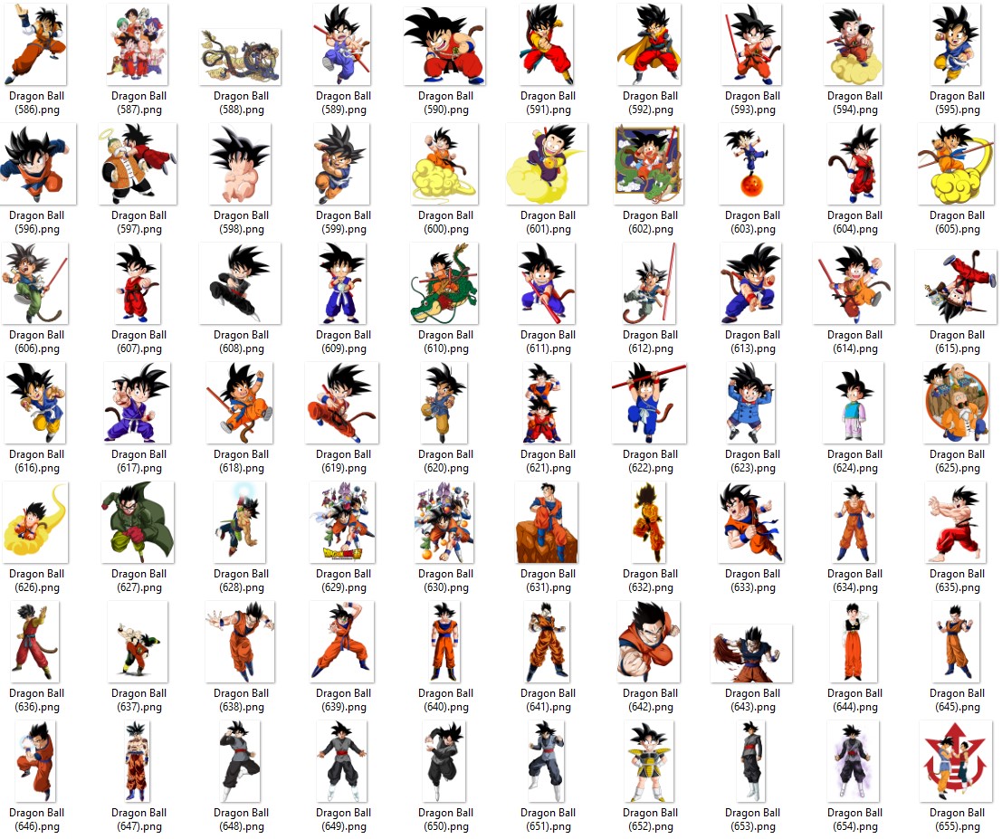 580 Dragon Ball Mega PNG Bundle | Anime Goku Clipart, DBZ Characters Transparent Background for Stickers, Edits, Procreate, Sublimation