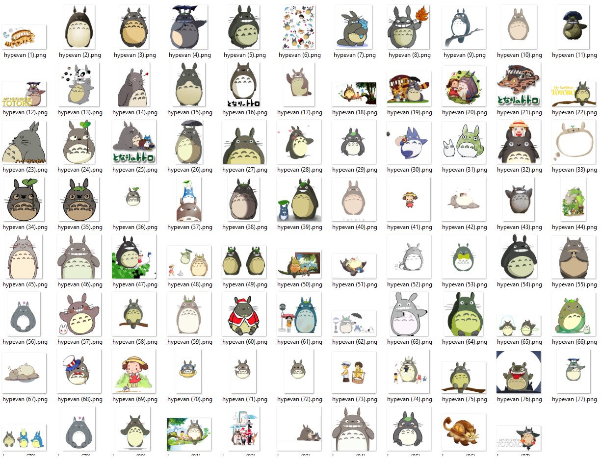87 Totoro PNG Bundle | Studio Ghibli Digital Clipart | Cute Anime Totoro Graphics | Transparent Backgrounds for Planner, Sublimation