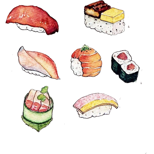 Sushi PNG Clipart Bundle β 319 Japanese Food Stickers | Cute Sushi Illustrations for Digital Projects, Planners, Crafts & More