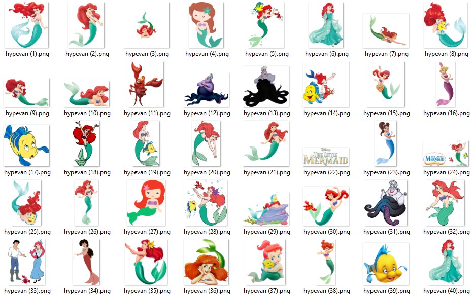 132 Ariel Mermaid Girl PNG Pack | 132 Cute Underwater Stickers | Ocean Princess Digital Art | Instant Download | Sea Theme Aesthetic