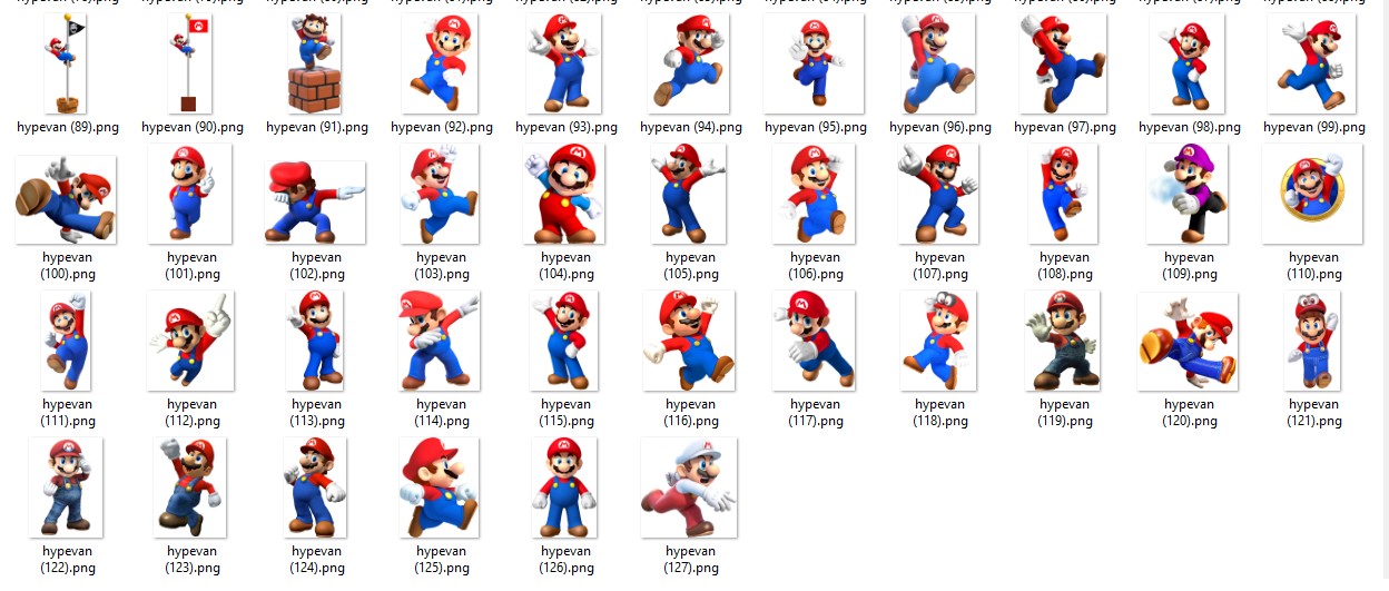 527 Super Mario PNG Mega Pack | Mario Luigi Yoshi Peach Toad Digital Clipart | Cute Gamer Stickers for Scrapbook & Crafts