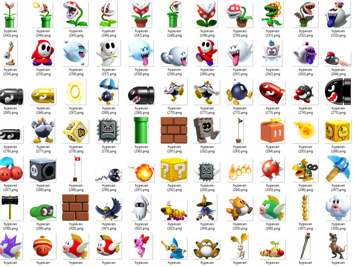 527 Super Mario PNG Mega Pack | Mario Luigi Yoshi Peach Toad Digital Clipart | Cute Gamer Stickers for Scrapbook & Crafts