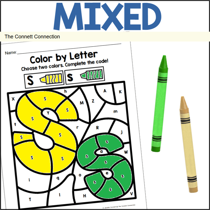 Initial S Colour In Letter S Alphabet Color by Code Worksheets