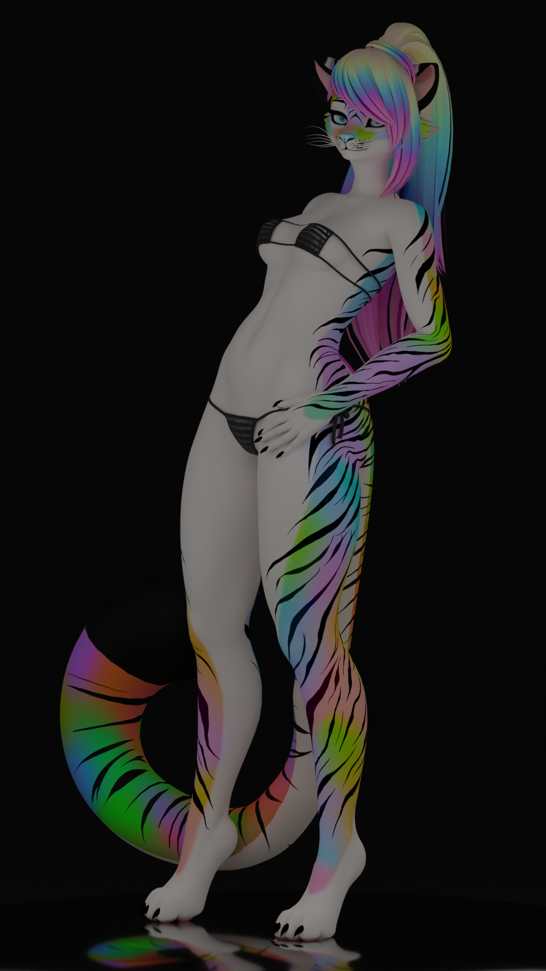 {Nitro Free} Rainbow Tiger VRFurry Texture 