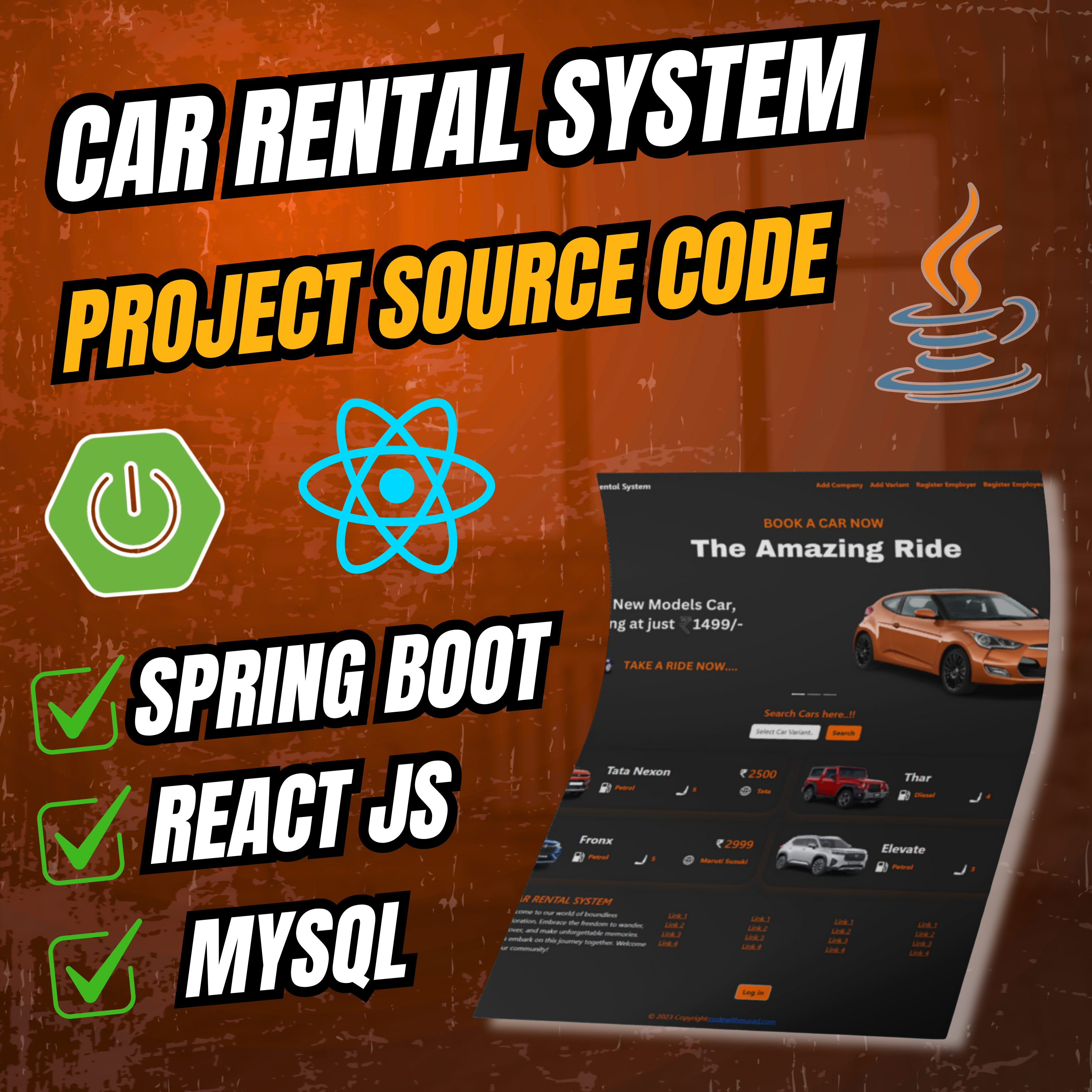 Car Rental System Project Source Code | Spring Boot React JS MySQL ...