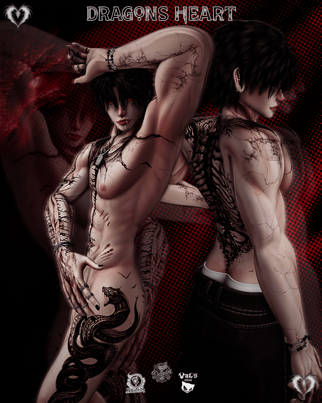 Dragons Heart - 4k Tattoo Texture Body Base - Aki BASE