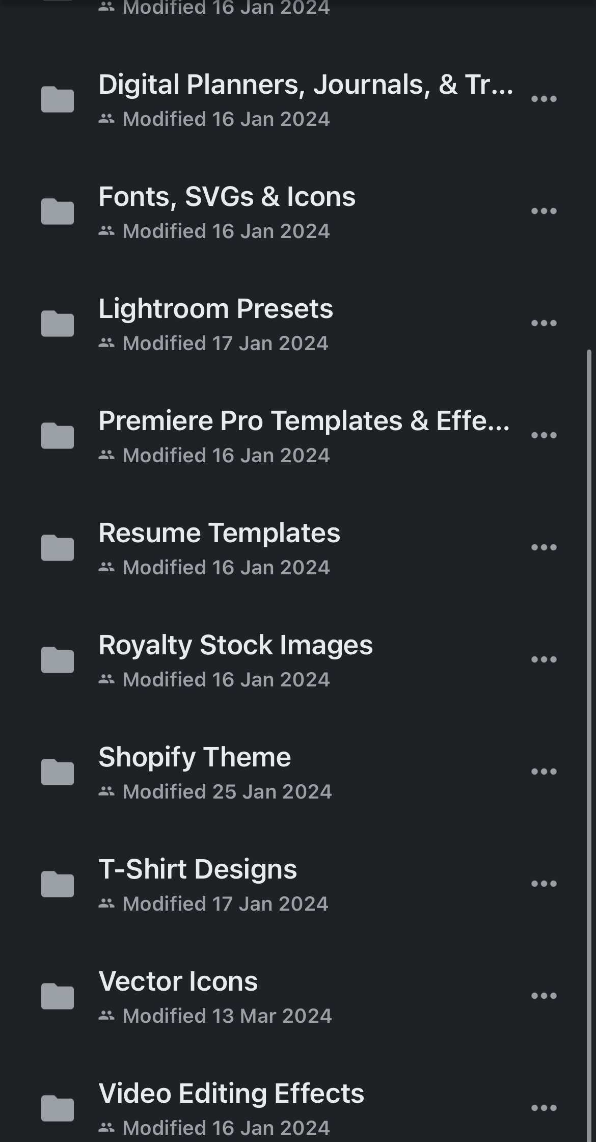 collection of digital products including ebooks, graphics, and templates.