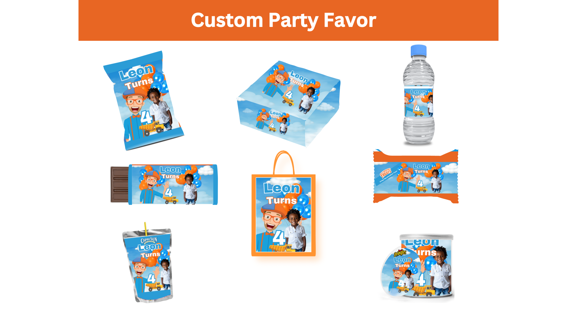 Boîte à Cadeau Personnalisable Blippi - Idéale Pour Bonbons D'anniversaire Enfants, Lot De Fête Personnalisé