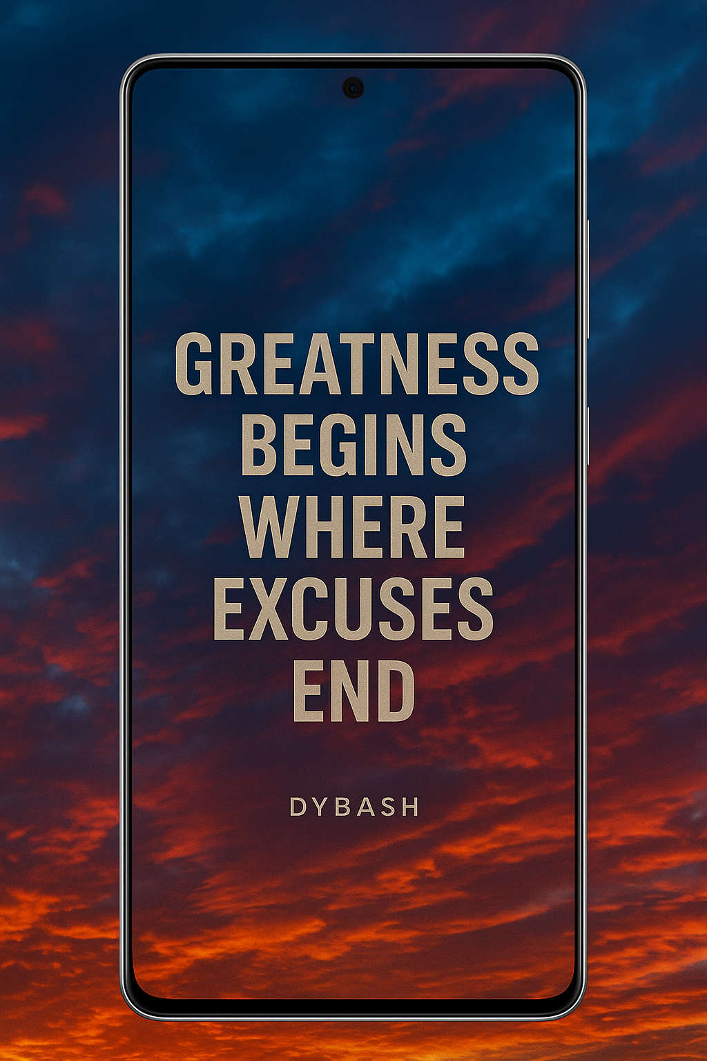 Inspiring digital wallpaper with a motivational quote for an Android