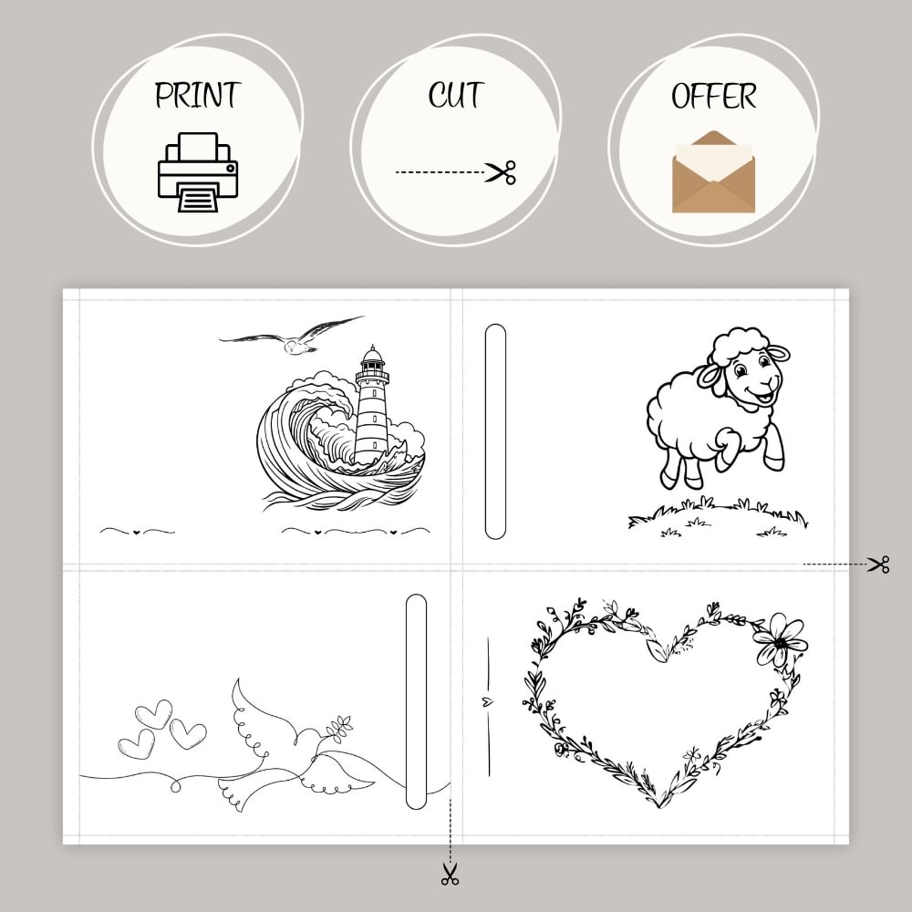 "Encouragement & Blessing" Printable Cards  (B&W PDF)